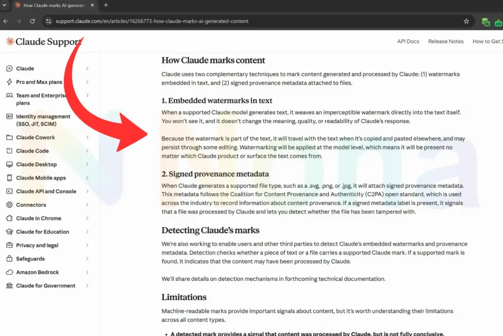How Claude marks AI-generated content